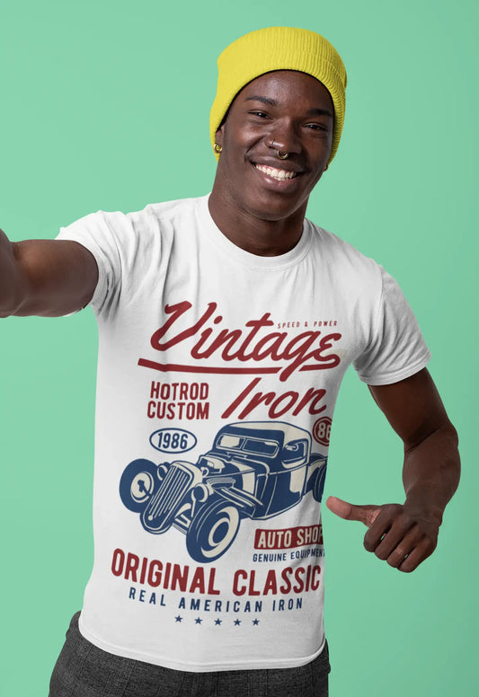 ULTRABASIC Herren Grafik T-Shirt Vintage Iron – Hotrod Custom 1986 – Oldtimer