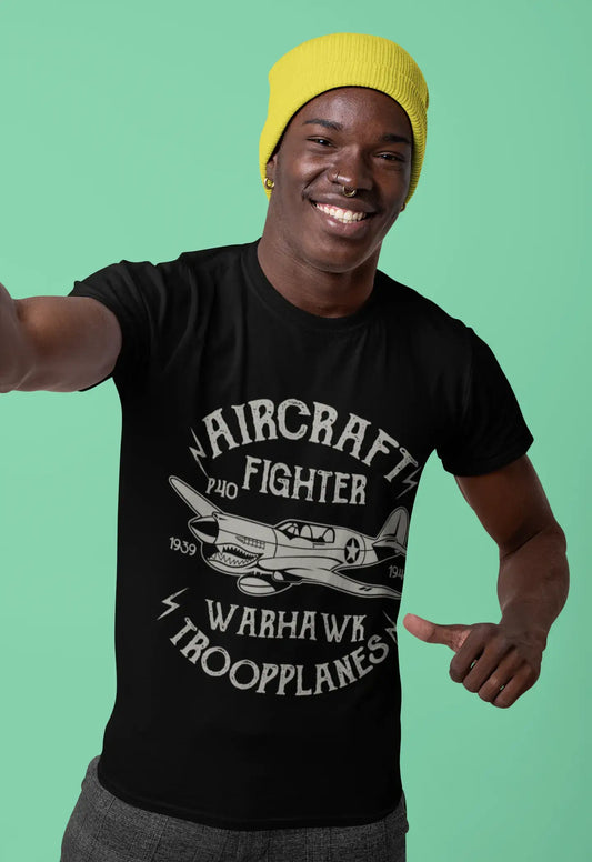 ULTRABASIC Herren Grafik-T-Shirt Aircraft Fighter Warhawk – Patriotisches T-Shirt