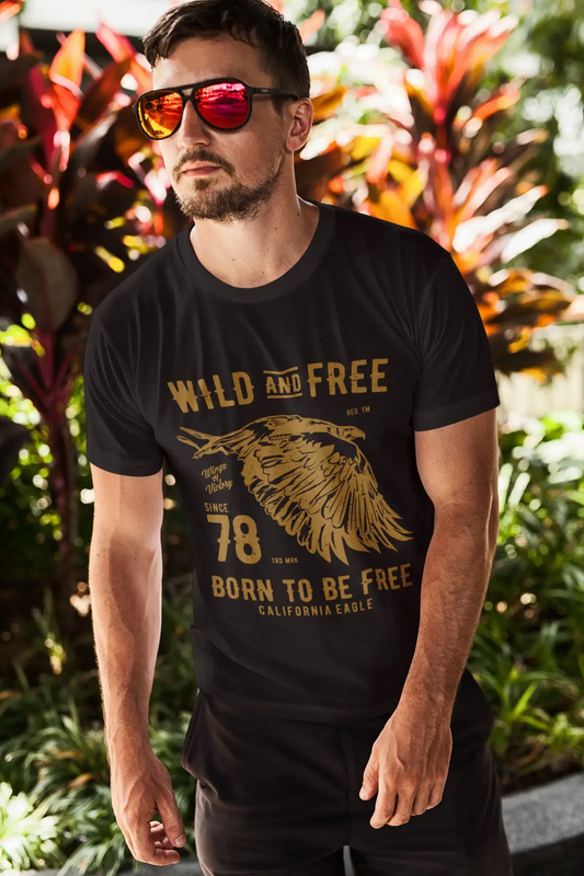 ULTRABASIC Herren T-Shirt Wild and Free Since 1978 – Born To Be Free – California Eagle T-Shirt