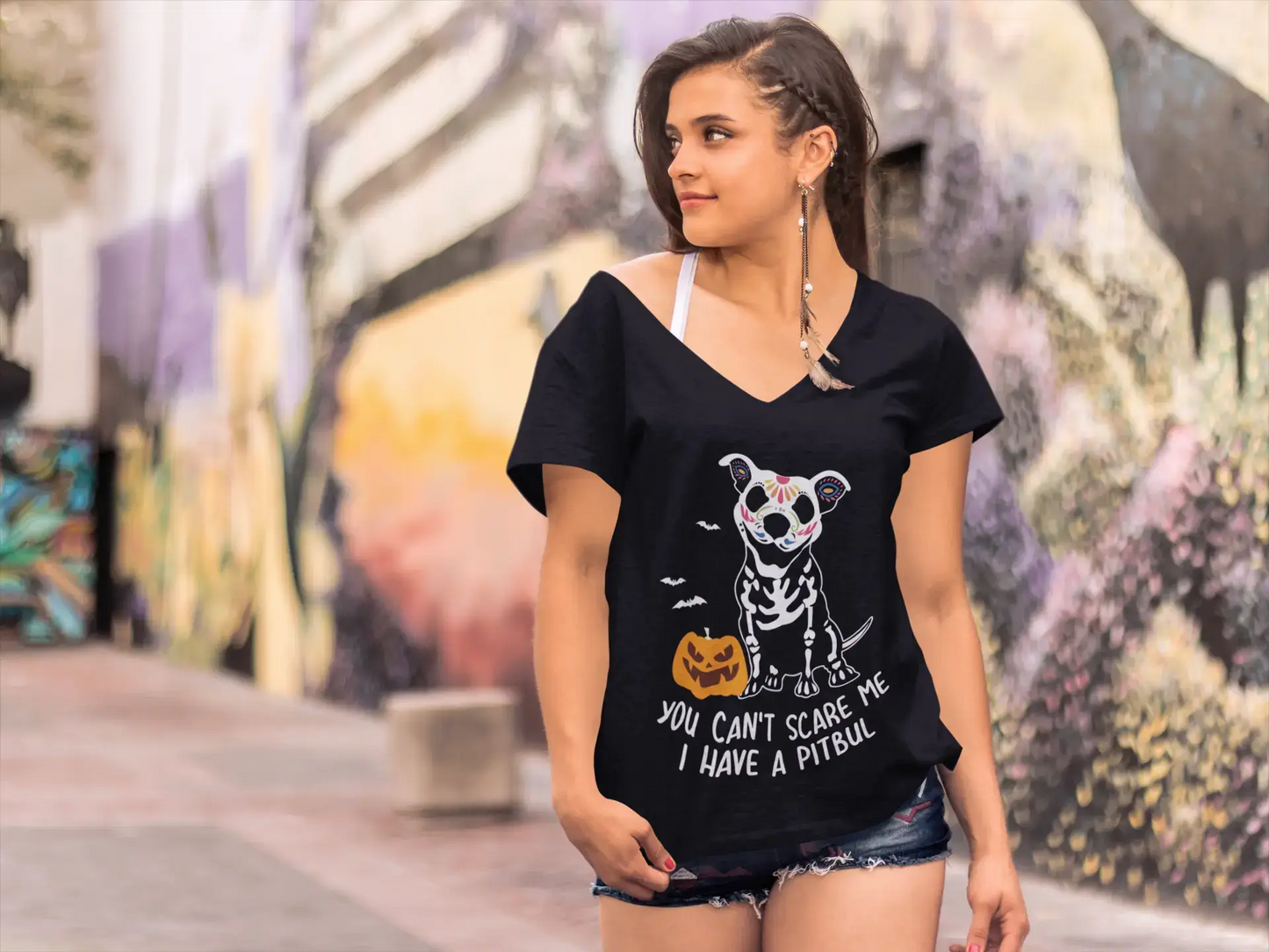 ULTRABASIC Damen-T-Shirt „You Can't Scare Me I Have a Pitbull“ – lustiges Shirt