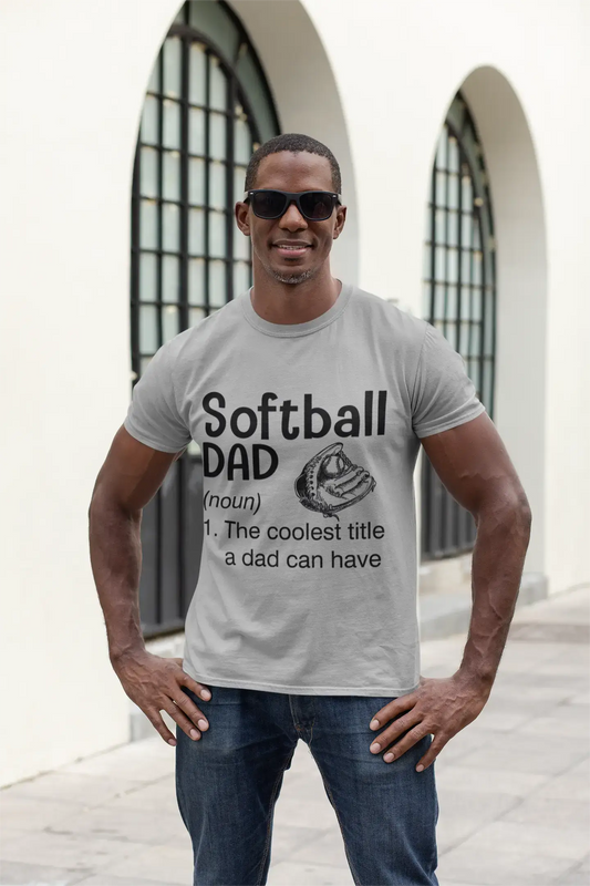ULTRABASIC Men's Graphic T-Shirt Softball Dad Coolest Title - Gift For Father's Day