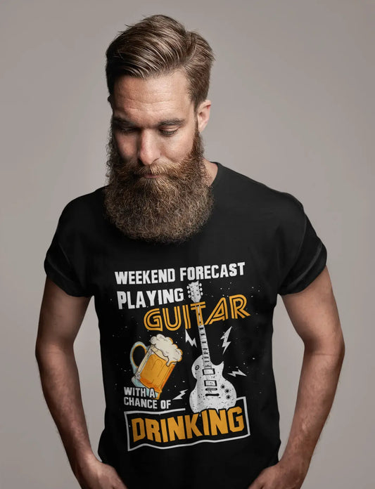 ULTRABASIC Herren T-Shirt Weekend Forecast Playing Guitar With A Chance of Drink – Bierliebhaber-T-Shirt