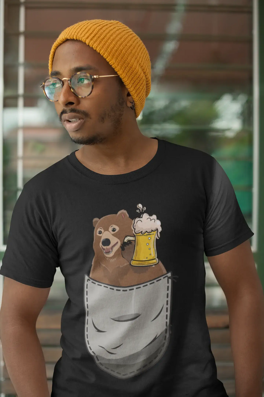 ULTRABASIC Herren-T-Shirt mit Bierbär in der Tasche – lustiges Bierliebhaber-T-Shirt