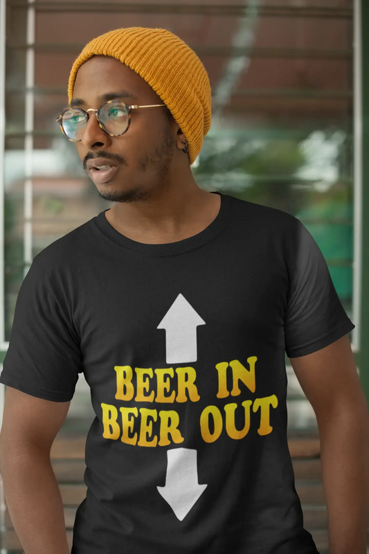 ULTRABASIC Herren-Grafik-T-Shirt „Beer In Beer Out“ – lustiges T-Shirt für Alkoholliebhaber