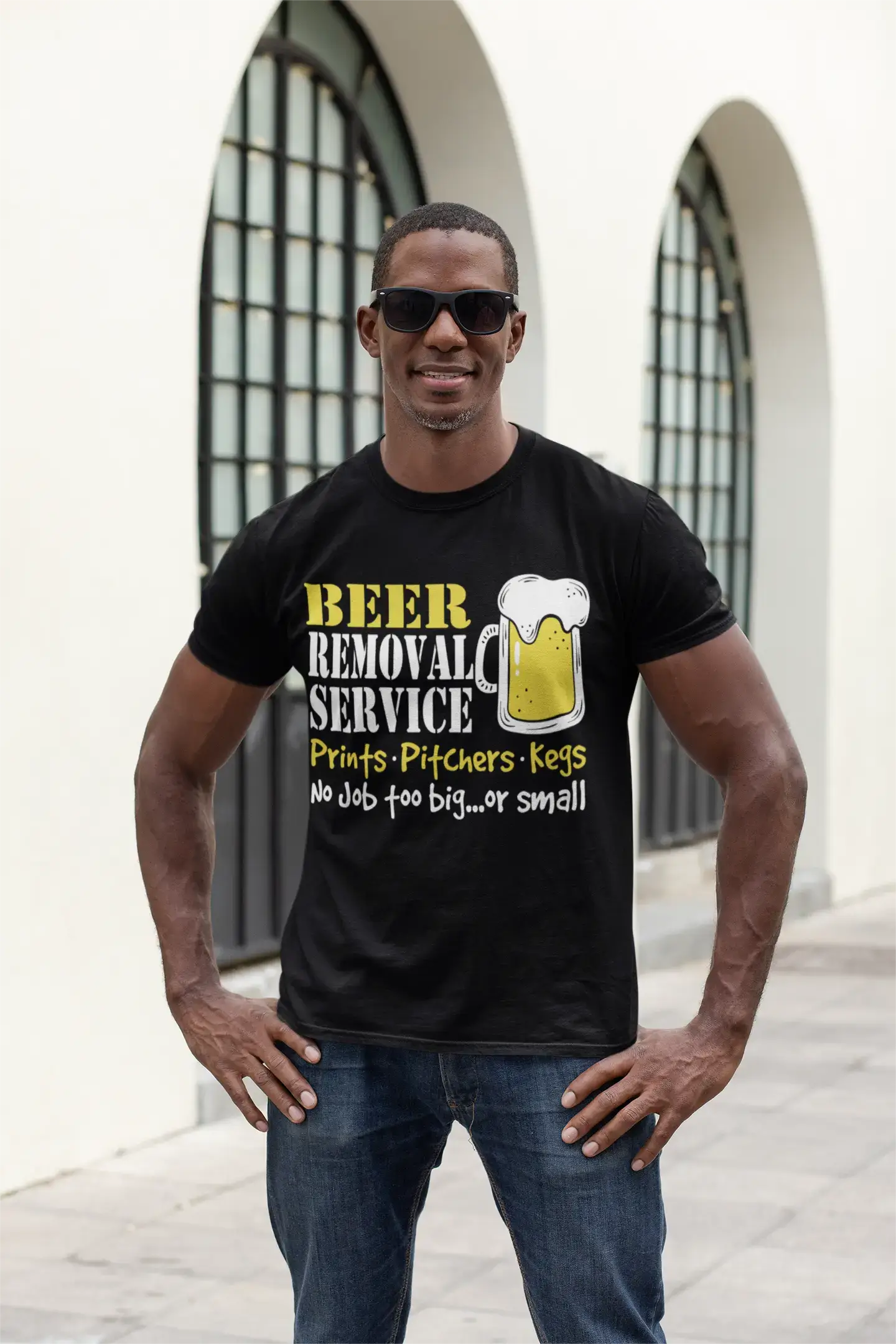 ULTRABASIC Herren T-Shirt Bierentfernungsservice Kein Job zu groß oder klein – Bierliebhaber-T-Shirt