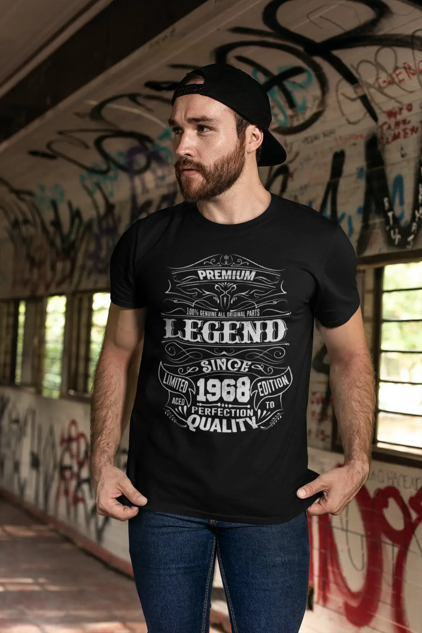 ULTRABASIC Herren T-Shirt Vintage Premium Legend Since 1968 – 52. Geburtstagsgeschenk T-Shirt