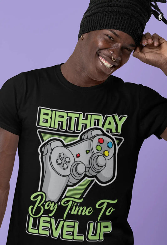 ULTRABASIC Men's Gaming T-Shirt Birthday Boy Time to Level Up - Gamer Tee Shirt
