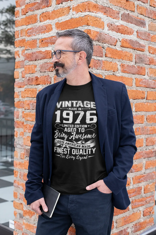 ULTRABASIC Men's T-Shirt Vintage Made in 1976 Aged to Being Awesome - 44th Birthday Tee Shirt