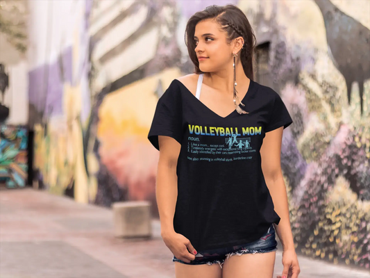 ULTRABASIC Damen-T-Shirt mit V-Ausschnitt Definition der Volleyball-Mutter – lustiges Zitat