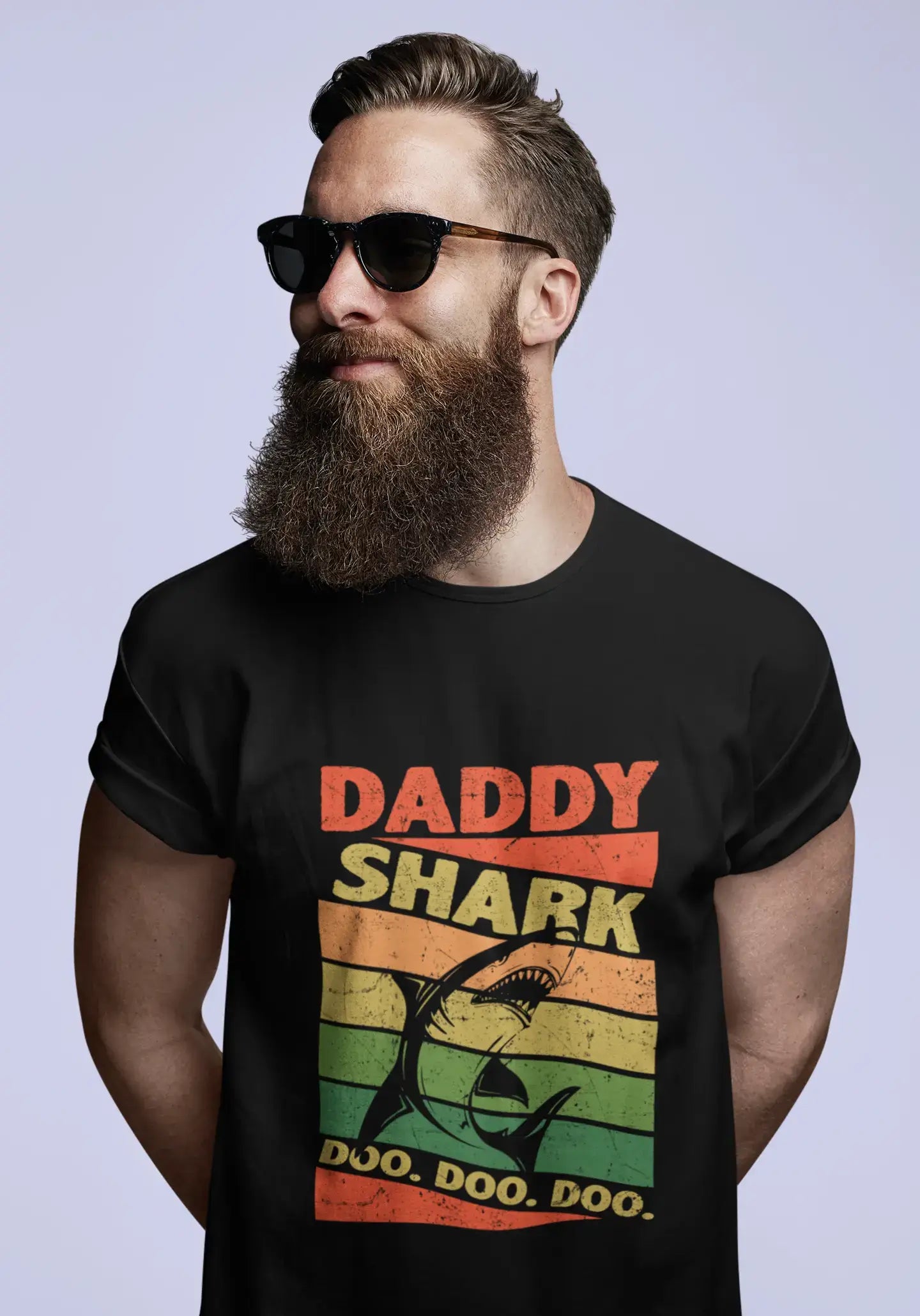 ULTRABASIC Herren Vintage T-Shirt Daddy Shark Doo Do Baby – Lustiges Song-T-Shirt