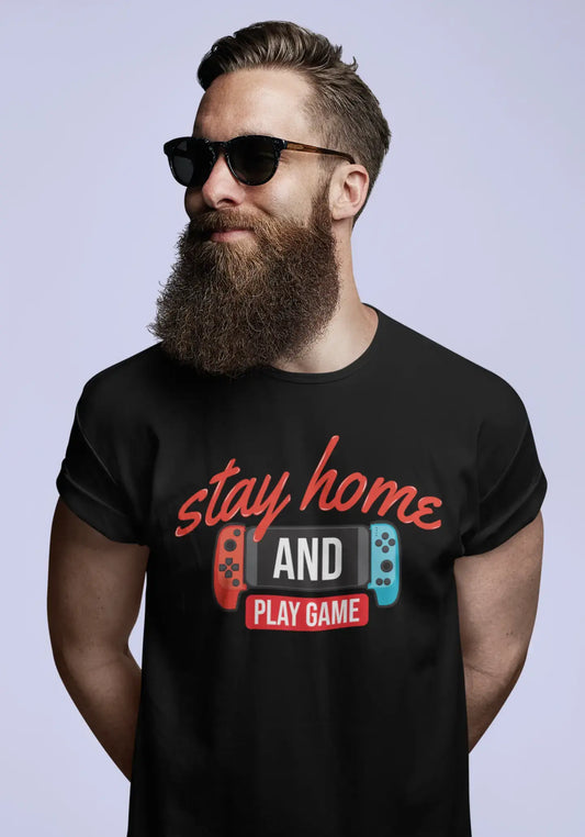 ULTRABASIC Men's Gaming T-Shirt Stay Home and Play Game - Gamer Tee Shirt