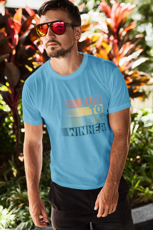 ULTRABASIC Herren-Neuheits-T-Shirt Retro Run to be a Winner – Läufer-T-Shirt