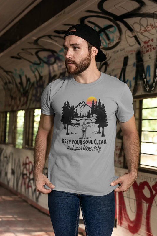 ULTRABASIC Men's T-Shirt Keep Your Soul Clean and Your Boots Dirty - Mountain Hiker Tee Shirt