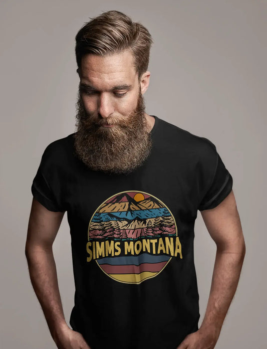 ULTRABASIC Men's Novelty T-Shirt Simms Montana - Retro Mountain Hiker Tee Shirt