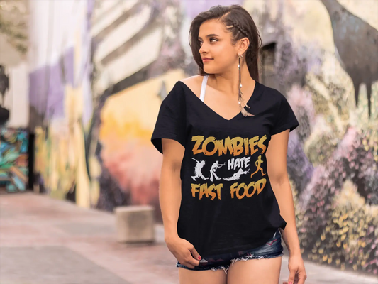 ULTRABASIC Damen T-Shirt Zombies hasst Fast Food – lustiges Vintage-T-Shirt
