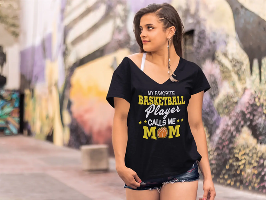 ULTRABASIC Damen-T-Shirt „My Favorite Basketball Player Calls Me Mom“ – Kurzarm-T-Shirt-Oberteile