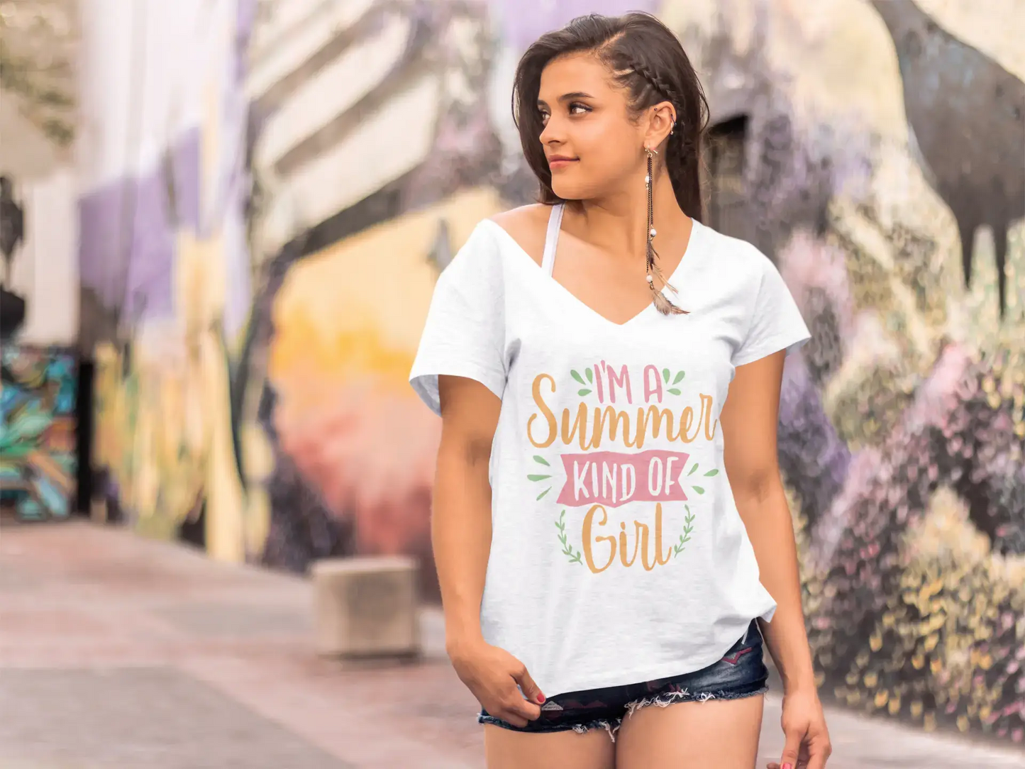 ULTRABASIC Damen-T-Shirt „I'm a Summer Kind of Girl“ – kurzärmeliges T-Shirt