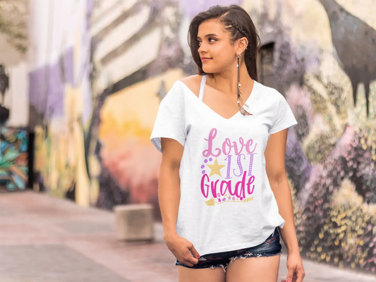 ULTRABASIC Damen T-Shirt Love 1st Grade – Kurzarm-T-Shirt-Oberteile