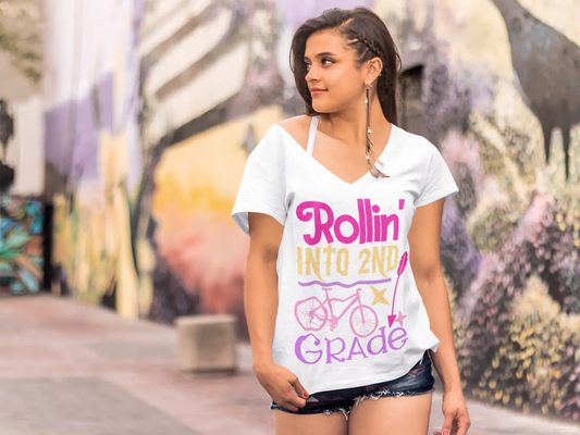 ULTRABASIC Women's T-Shirt Rollin' Into 2nd Grade - Short Sleeve Tee Shirt Tops