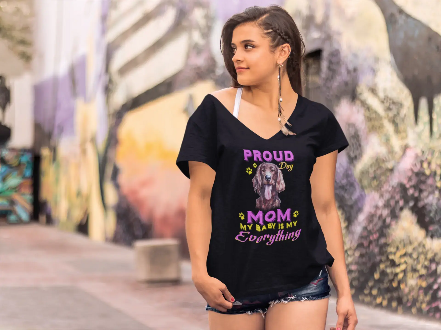 ULTRABASIC Women's T-Shirt Proud Day - Irish Setter Dog Mom - My Baby is My Everything
