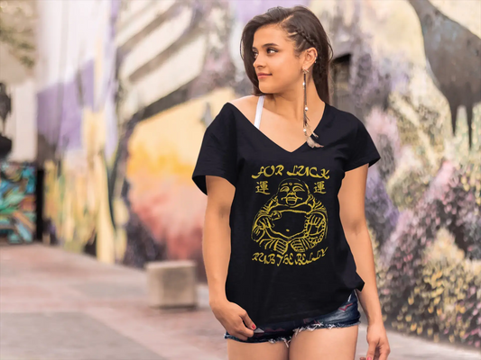 ULTRABASIC Damen-T-Shirt mit V-Ausschnitt, lustiges Zen-Yoga – lustiges Yoga-Friedens-T-Shirt