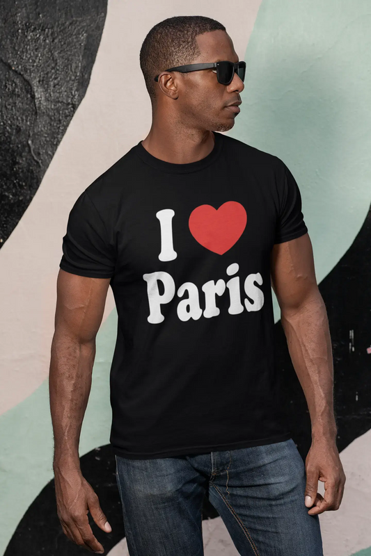 I Love Paris Black T-Shirt Homme - Black,t Shirt Homme