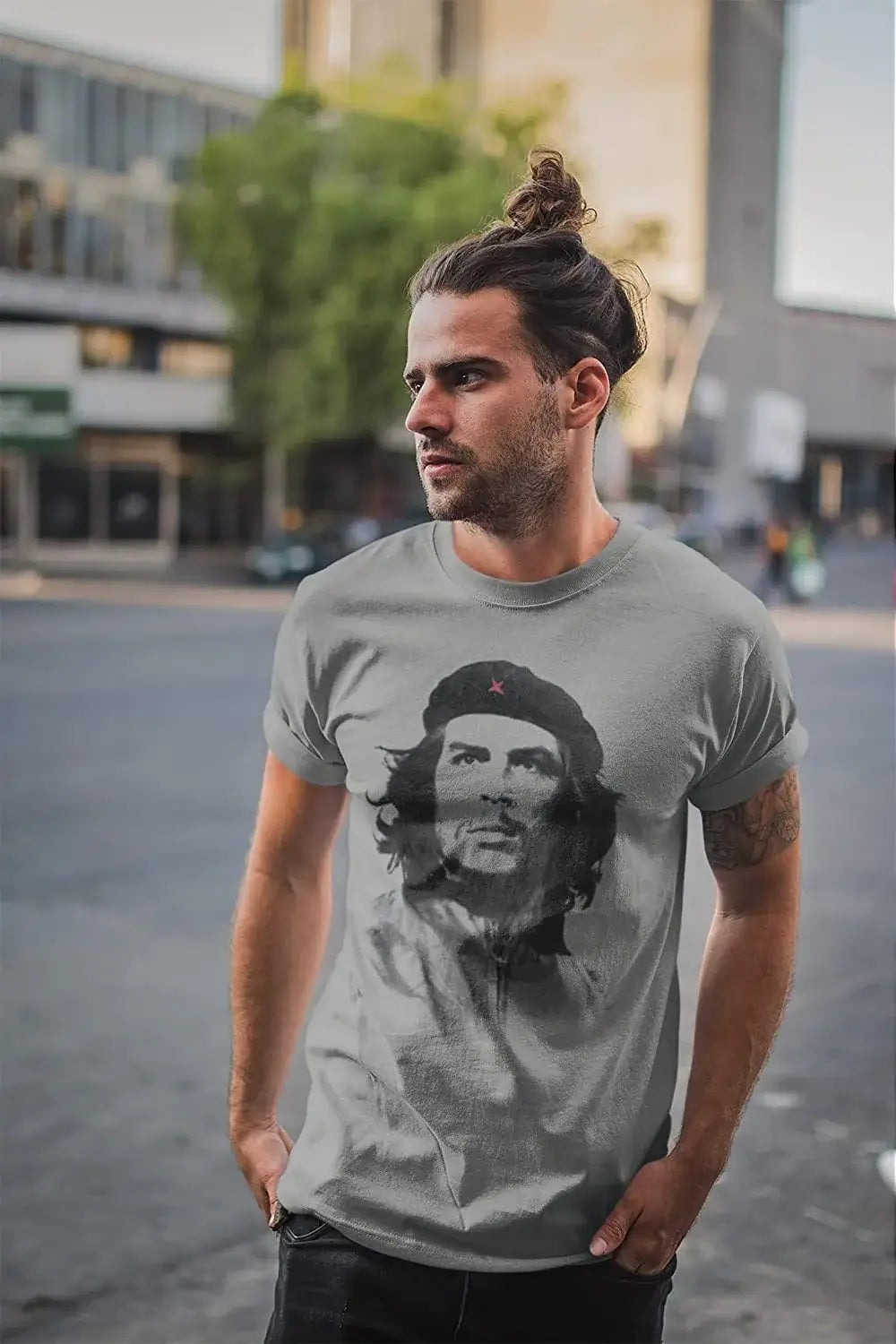 Che Guevara Weiß, Alte Berühmtheiten, Weiß, Herren Kurzarm-Rundhals-T-Shirt, Geschenk-T-Shirt 00313