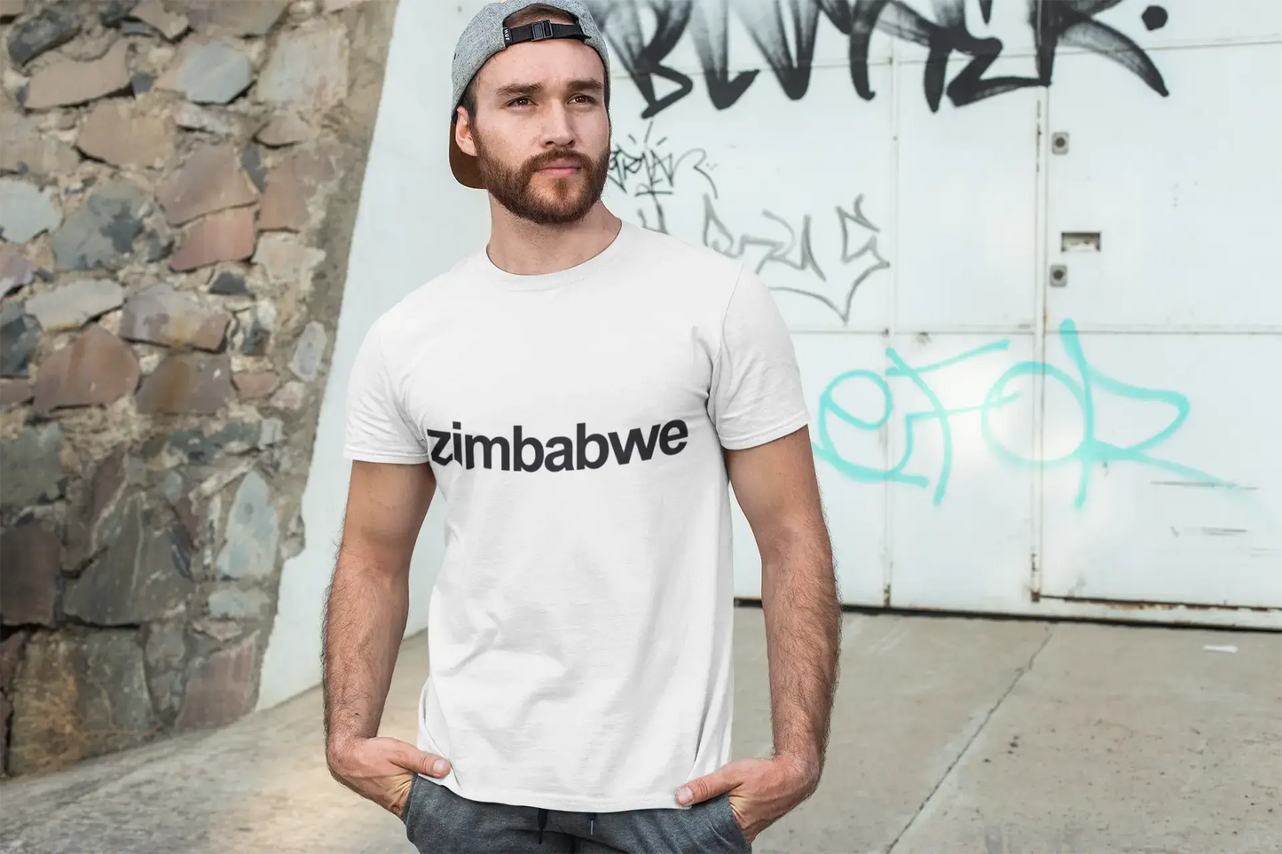 Simbabwe Herren Kurzarm-Rundhals-T-Shirt 00067