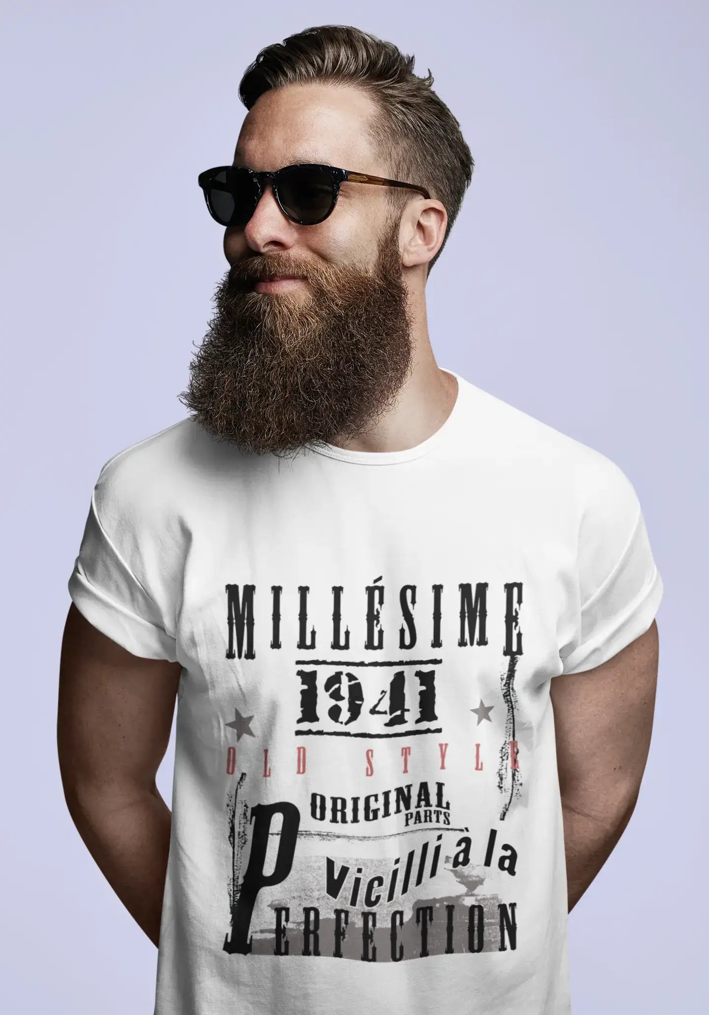 1941,Cadeaux,Anniversaire,Manches Courtes,Blanc,Homme T-Shirt