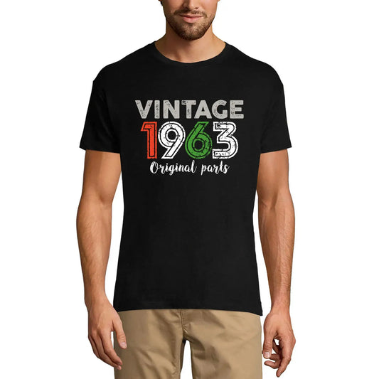 Men's Graphic T-Shirt Original Parts 1963 61st Birthday Anniversary 61 Year Old Gift 1963 Vintage Eco-Friendly Short Sleeve Novelty Tee