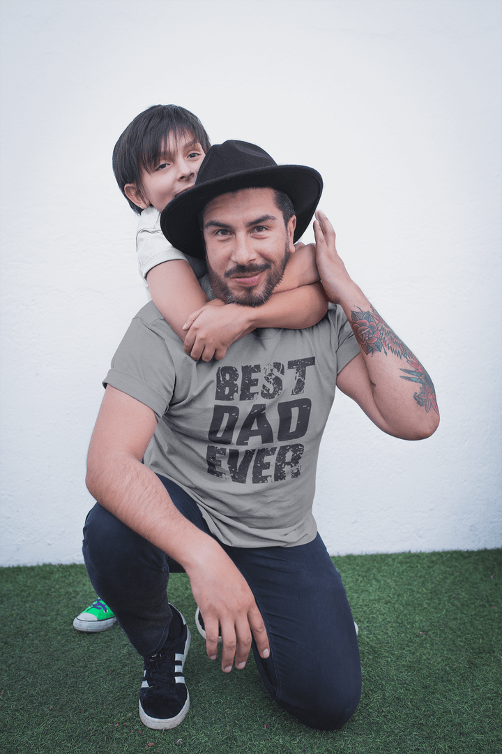 • Grafisches Herren-T-Shirt „Best Dad Ever 1“, grau meliert, Rundhalsausschnitt