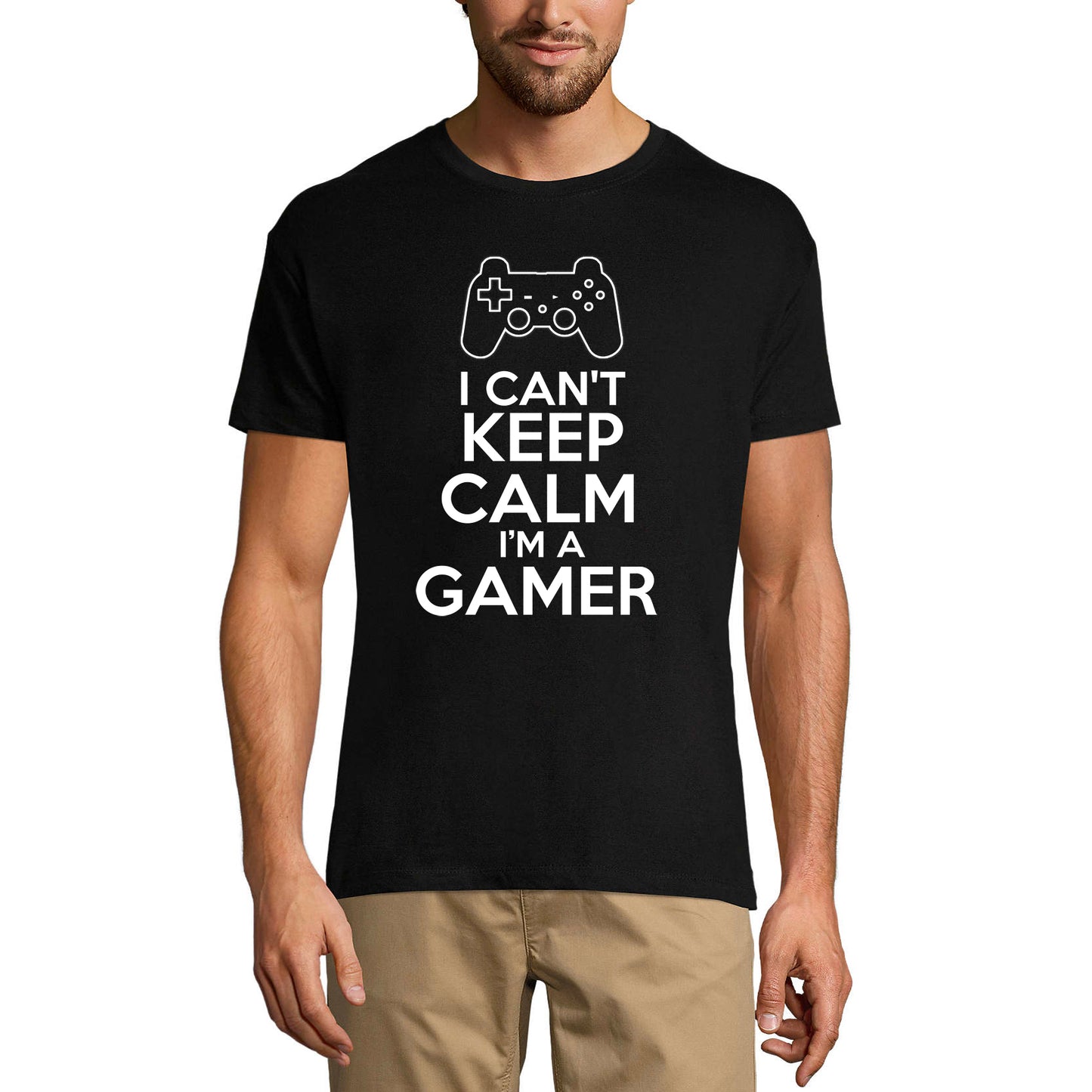 ULTRABASIC Graphic Men's T-Shirt I Can't Keep Calm I'm a Gamer - Good Gaming keep calm i paused my game alien player ufo playstation tee shirt clothes gaming apparel gifts super mario nintendo call of duty bros graphic tshirt men video game funny geek gift for the gamer fortnite pubg humor son father dad birthday vintage
