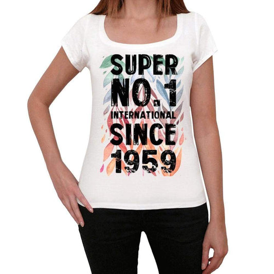 1959, Super No.1 Since 1959 Women's T-shirt White Birthday Gift 00505 ultrabasic-com.myshopify.com