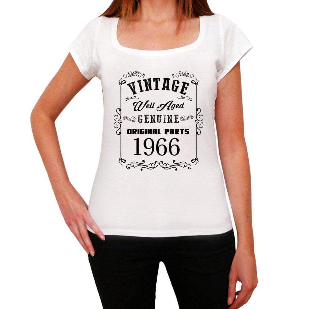 1966, Well Aged, White, Women's Short Sleeve Round Neck T-shirt 00108 - ultrabasic-com