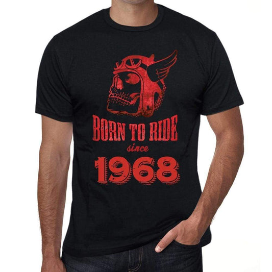 1968, Born to Ride Since 1968 Men's T-shirt Black Birthday Gift 00493 - ultrabasic-com
