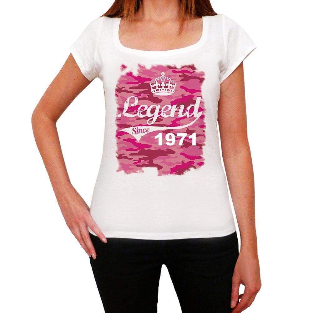 1971, Printed birthday, white, Women's Short Sleeve Round Neck T-shirt 00284 - ultrabasic-com