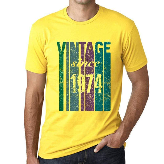 1974, Vintage Since 1974 Men's T-shirt Yellow Birthday Gift 00517 - ultrabasic-com