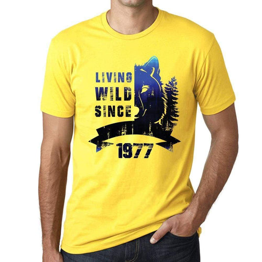 1977, Living Wild 2 Since 1977 Men's T-shirt Yellow Birthday Gift 00516 - ultrabasic-com