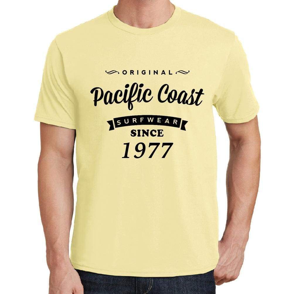 1977, Pacific Coast, yellow, Men's Short Sleeve Round Neck T-shirt 00105 - ultrabasic-com