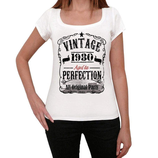 1980 Vintage Aged to Perfection Women's T-shirt White Birthday Gift 00491 - ultrabasic-com