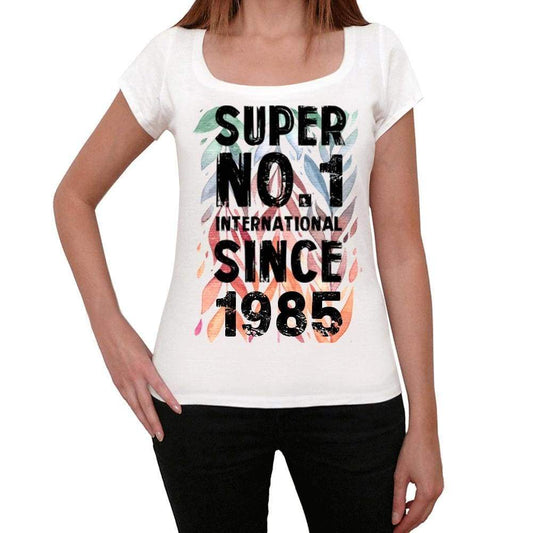 1985, Super No.1 Since 1985 Women's T-shirt White Birthday Gift 00505 - ultrabasic-com