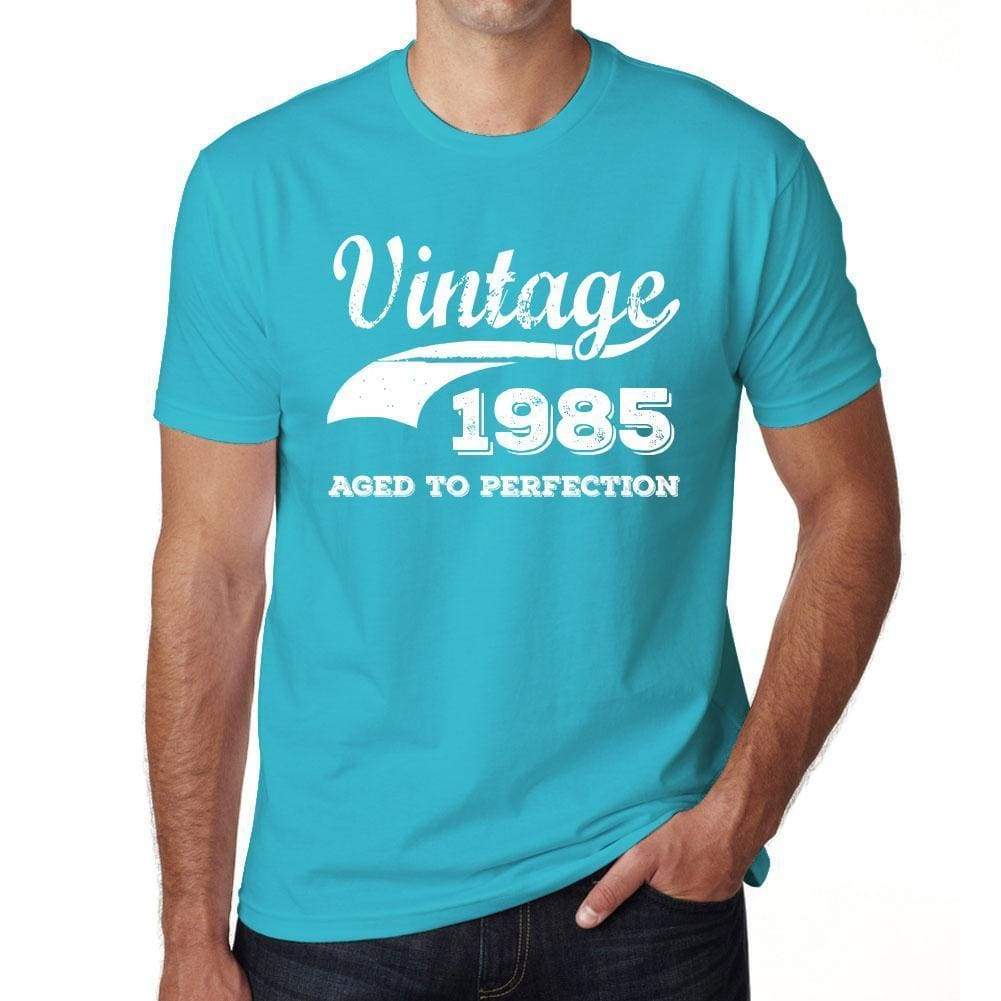 1985 Vintage Aged to Perfection, Blue, Men's Short Sleeve Round Neck T-shirt 00291 - ultrabasic-com