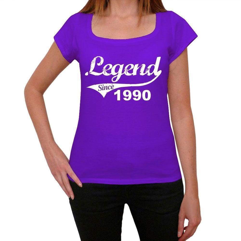 1990 Legend Since Womens T Shirt Purple Birthday Gift 00131 - White / Xs - Casual
