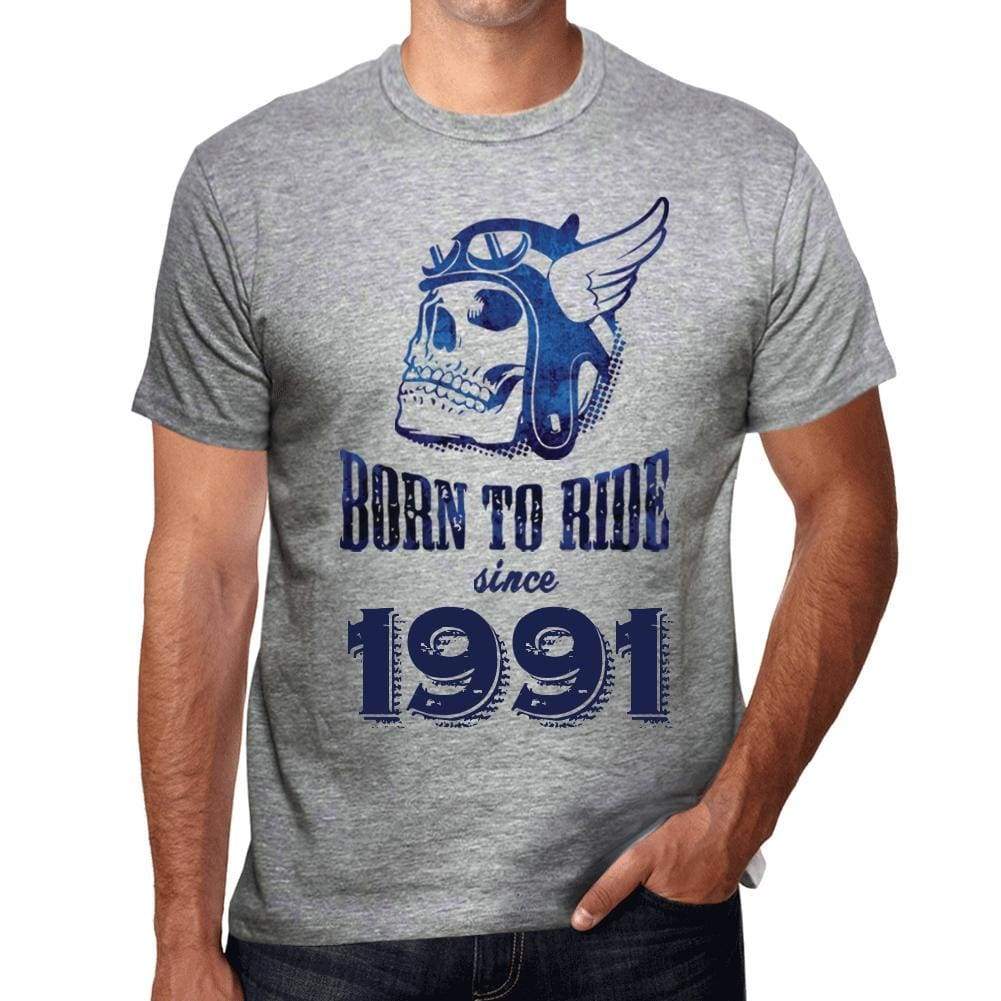 1991 Born To Ride Since 1991 Mens T-Shirt Grey Birthday Gift 00495 - Grey / S - Casual