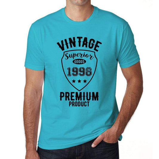 1998 Vintage Superior Blue Mens Short Sleeve Round Neck T-Shirt 00097 - Blue / S - Casual