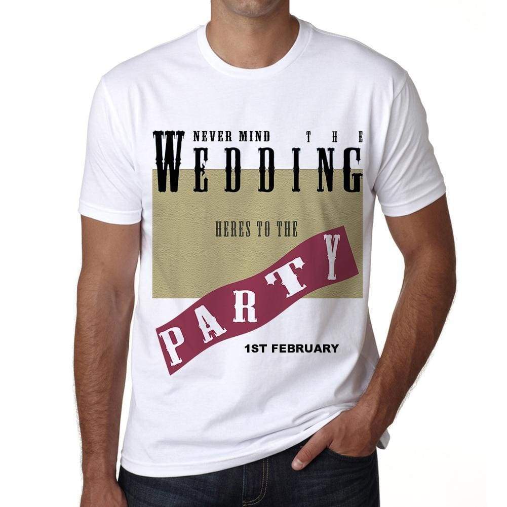 1St February Wedding Wedding Party Mens Short Sleeve Round Neck T-Shirt 00048 - Casual