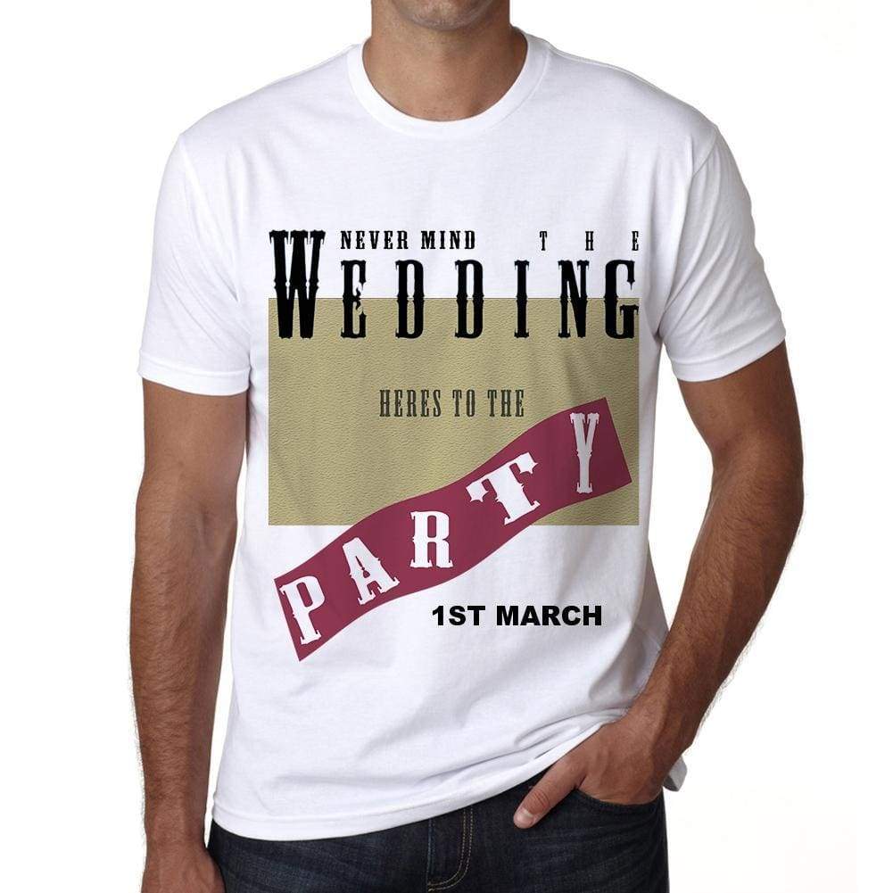 1St March Wedding Wedding Party Mens Short Sleeve Round Neck T-Shirt 00048 - Casual