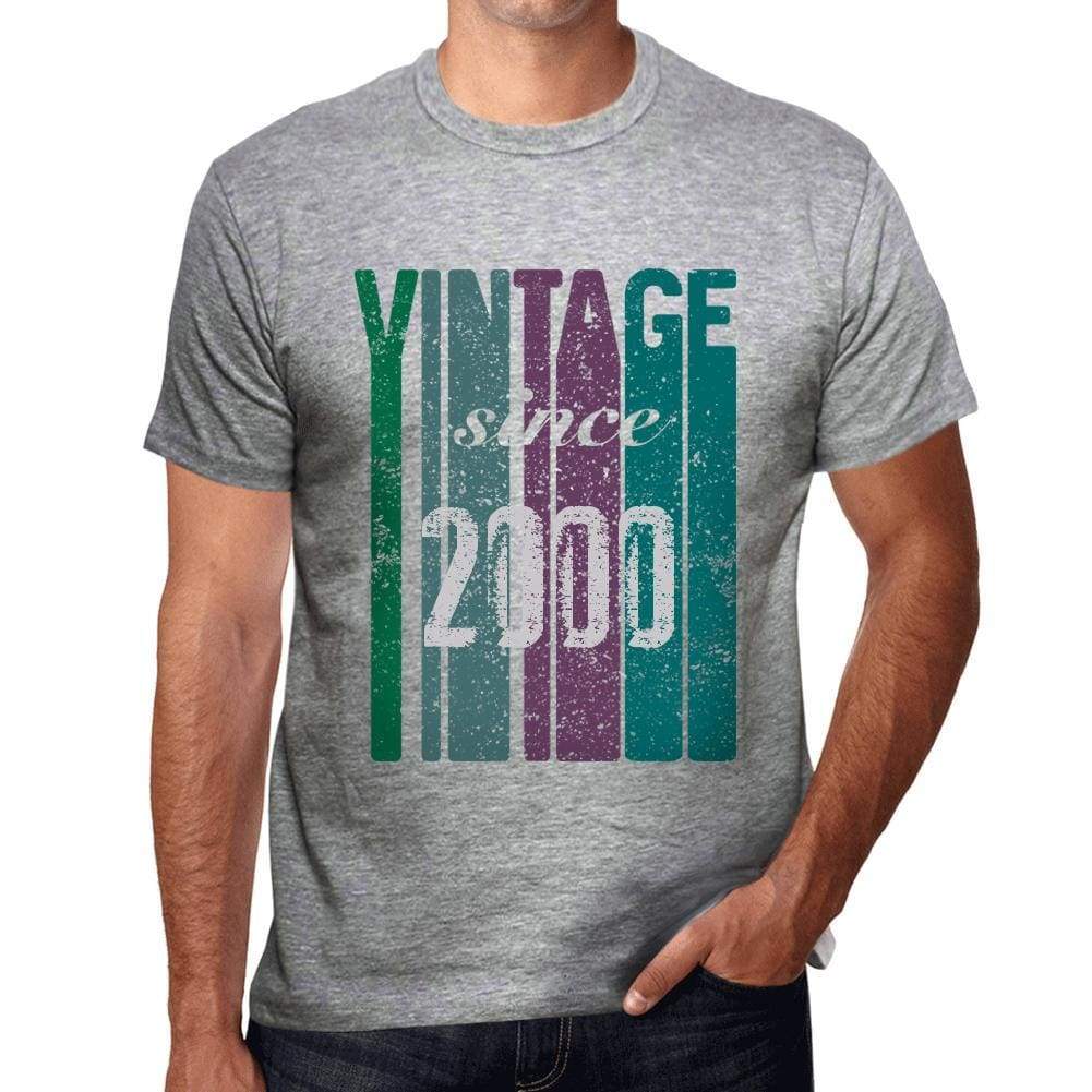 2000 Vintage Since 2000 Mens T-Shirt Grey Birthday Gift 00504 00504 - Grey / S - Casual