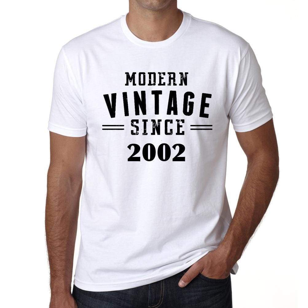 2002 Modern Vintage White Mens Short Sleeve Round Neck T-Shirt 00113 - White / S - Casual