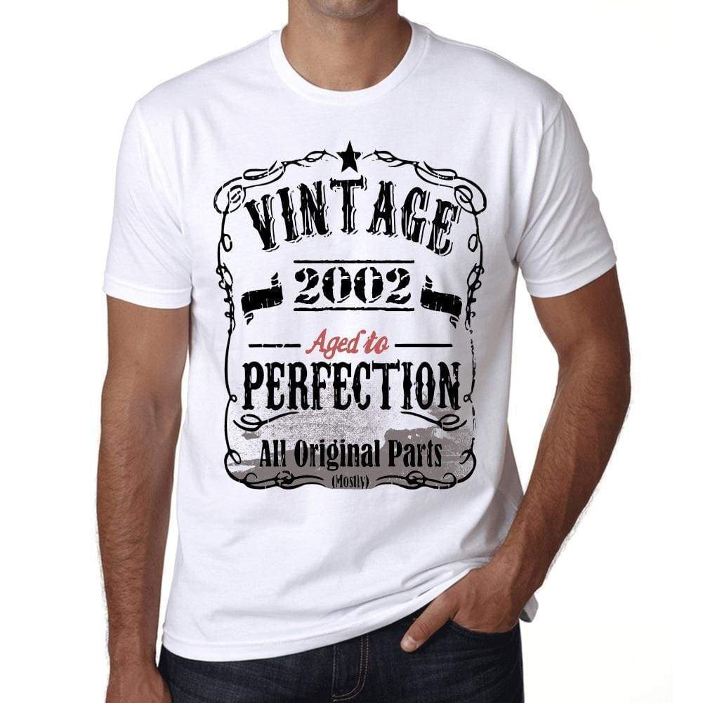 2002 Vintage Aged To Perfection Mens T-Shirt White Birthday Gift 00488 - White / Xs - Casual
